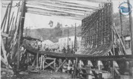 Construcción de la sección transversal de un barco en el Astillero de San Felipe
