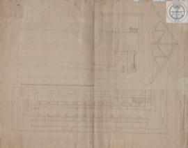 Plano de elevación de la casa de bombas desde su vista interior.
