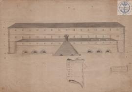 Plano del alzado de la fachada de un edificio